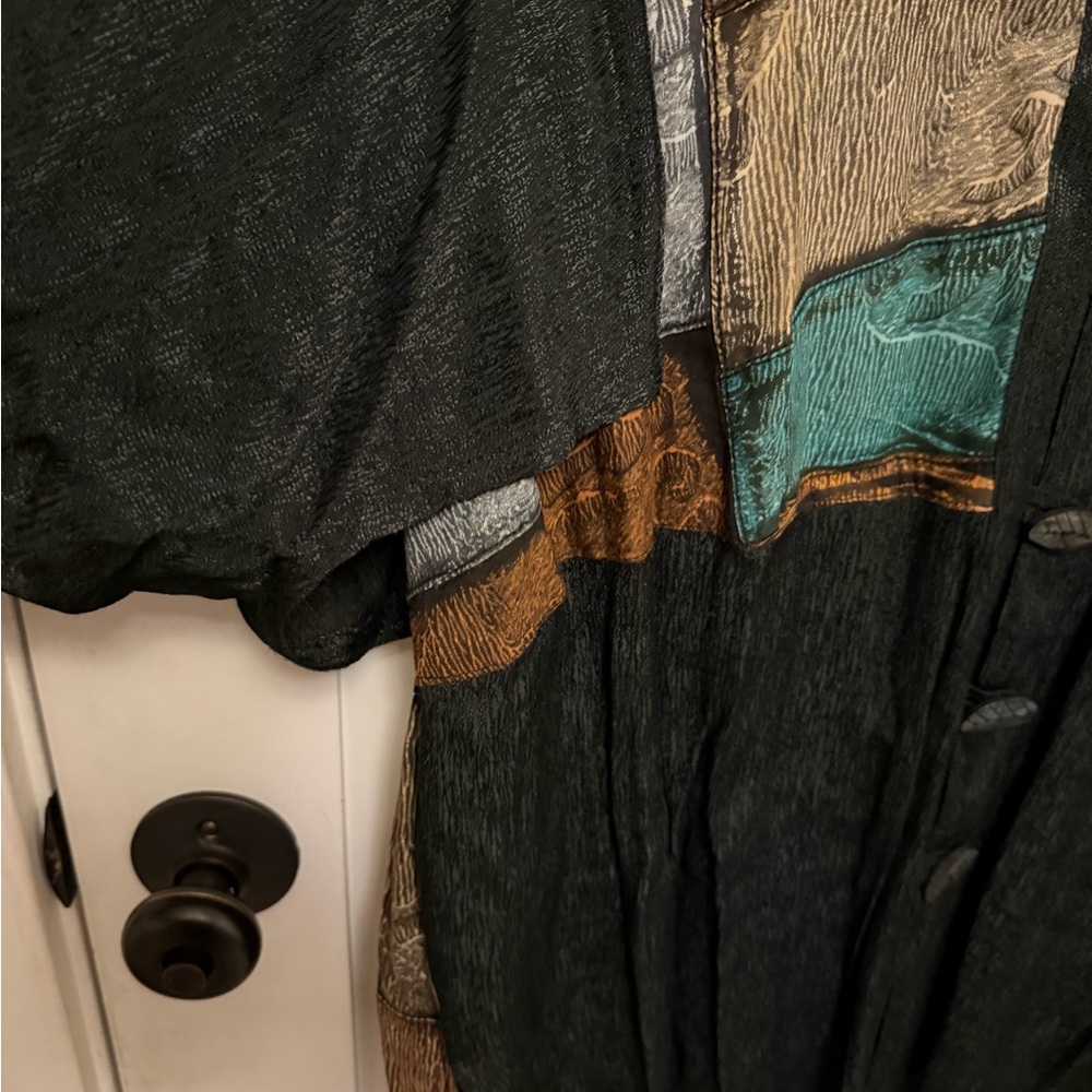 Vintage Patchwork Jacket Tunic Top Rayon Avant-Ga… - image 5